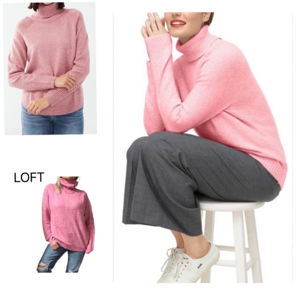LOFT Pink Turtleneck Sweater